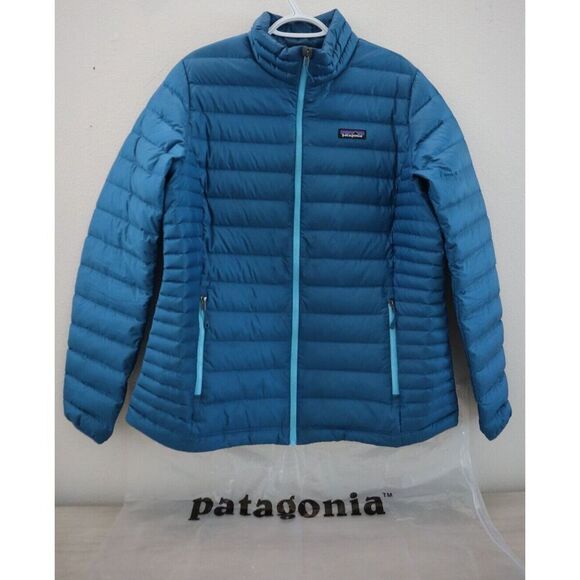 Patagonia 84683FA15 Women's Sz XL Teal Windproof Down Sweater Puffer Jacket - Picture 1 of 6